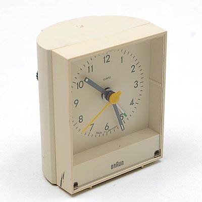 White plastic clock 4749 / AB4 design Dietrich Lubs 1987 executed by Braun / Germany 