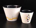 Two earthenware flowerpots 9 11,5 cm design execution by ADCO / the Netherlands ca.1960 