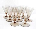 Fumé waterglasses Halma 8x design W.J.Rozendaal 1932 executed by Kristalunie Maastricht / the Netherlands 