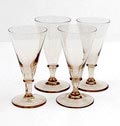 Fumé bitterglasses Halma 4x design W.J.Rozendaal 1932 executed by Kristalunie Maastricht / the Netherlands 