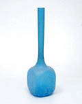 Blue glass bottle-vase with ice structure design execution unknown Italy ca.1970 