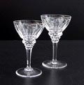 Two wineglasses Eisenloeffel 13 12 cm design Jan Eisenloeffel 1928 executed by Kristalunie Maastricht / the Netherlands condition revised 