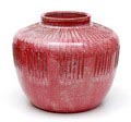 Glazed earthenware vase with striped decoration executed by Zaalberg the Netherlands ca.1980 