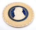 Gelegenheids wandschotel met voorstelling van Johan de Witt uitvoering de Porceleyne Fles Delft 1938 