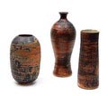 Three earthenware vases height's 27,7 / 21,8 19,2 cm with spotted glaze design executed by Anya Martikumàn 