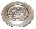 Pewter wallplate design C.J.van der Hoef 1933 executed by Gero the Netherlands 