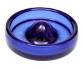 Blue glass ashtray design Per Lütken ca.1960 executed by Holmegaard / Denmark 