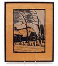 Coloured woodcut design executed by Paul van Dam the Netherlands ca.1925 