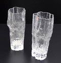 Vases Avena 2x design Tapio Wirkkala 1968 executed by Iittala / Finland 