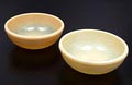 Beige Colopal bowls 2x design A.D.Copier 1931 executed by Glasfabriek Leerdam / the Netherlands 