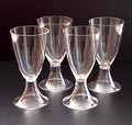 Clear glass champagne-coupes Cyrano 4x design Gerard Muller Amsterdam / the Netherlands ca.1920 executed by Josephinenhütte Schreiberhau / Bohemia 