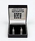 Zilveren oorbellen Inspired by Charles Rennie Mackintosh uitgevoerd door Baxters Jewellers in origineel doosje 