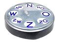 Nickle plated metal electric wind-vane with white glas dial on which blue letters design 1935 executed by Gispen / the Netherlands 1942 