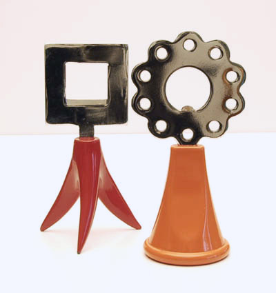 Two metal bottle openers design Marco Zanini 1993 executed by Giotto / Japan 