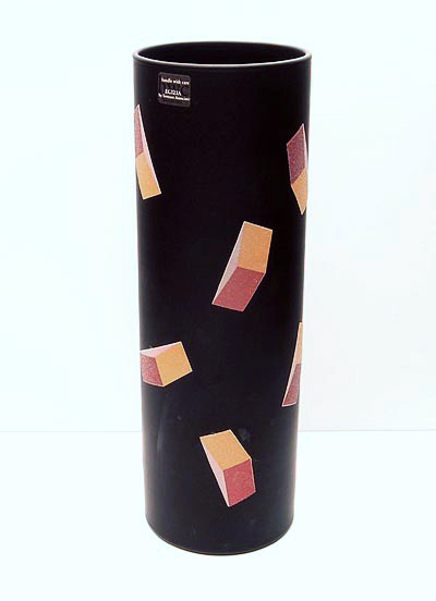 Glass vase model-design Sottsass Associati decor Johanna Grawunder 1995 executed by HWC Handle with Care / Italy 