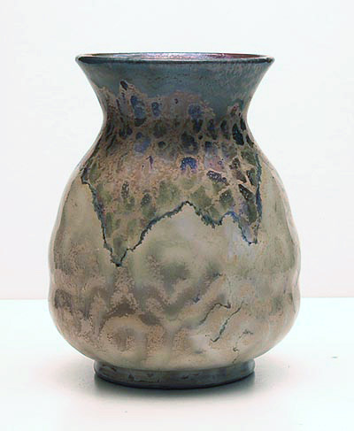  Plazuid vase Unique Metallique decorated by Verburgt Alkema 1946-1950 executed by Zuid-Holland / Gouda / the Netherlands 