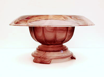  Davidson cloudglass dish on stand executed by The Davidson Glass Company ca.1935 Gateshead / England 