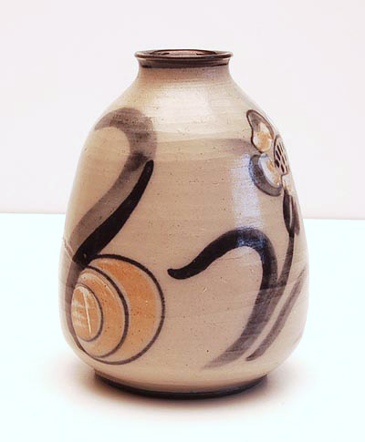 Earthenware vase with free decororation executed by N.V.de Sphinx Maastricht / the Netherlands 1931 