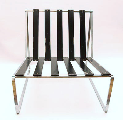  Artifort fauteuil serie 024 metal frame with black painted wooden slats with original cushions design Kho Liang Le 1962 