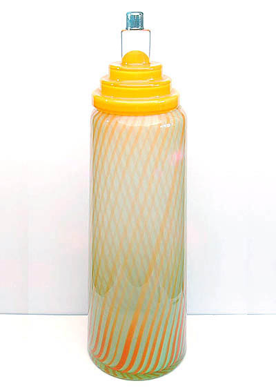Huge covered vase from the Sailor's Dreams unique series Lighthouse of Farok design Markku Salo 1987 executed by Nuutajärvi Notsjö / Finland 