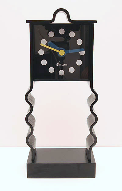 Clock bent plywood with plastic house design Natalie Pasquier Georg Sowden 1979 executed by Neos / Italy 