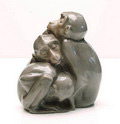 Porseleinen sculptuur van vier aapjes uitvoering B&G Bing Grondahl 1948-1951 Denemarken 