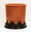  Orange graniver cactus-pot on black stand design A.D.Copier 1928 executed by Leerdam / Holland 