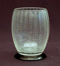 Crackle vase with applied black stand design A.D.Copier ca.1935 executed by Leerdam / Holland 