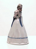 SOLD IN AFTERSALE Sculpture of lady with flowers design Albert Caasmann 1886-1968 executed by Rosenthal / Germany with Kriegsmark 1914-1917 