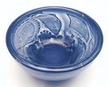  Ariel vase GH 243 blue glass with decoration of faces and trapped air design Ernest Gordon ca.1957 executed by Afors / Sweden 