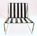  Artifort fauteuil serie 024 metalen frame met houten zwart geschilderde latten met orginele kussens ontwerp Kho Liang Le 1962 