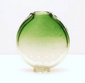 Green vase with structure design Carla van Dien 1996 executed by Oude Horn Acquoy / the Netherlands 