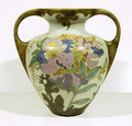 Large polychrome earthenware vase with handles and floral decoration executed by Amphora / the Netherlands 1920-'30 painted by Sam Schelling 