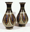 Vazenstel met polychrome florale decoratie decor Collier uitvoering Zuid-Holland 1923 