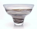  Unica bowl MB 565 milkwhite inside clear glass overlay in which spiral design Floris Meydam 1958 executed by J.Keuken Leerdam / Holland 