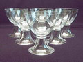 Wijnglazen 6x servies Cyrano ontwerp Gerard Muller / Amsterdam ca.1925 uitvoering Josephinenhütte Schreiberhau / Bohemen 