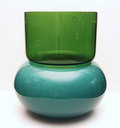 Compositie van een schaal op losse basis Puzzle ontwerp Ettore Sottsass 2003 uitvoering Venini / Italie 
