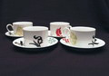 4 kop en schotels Renaissance ontwerp Ettore Sottsass 1986 uitvoering Swid Powell / USA 