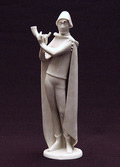 Sculpture Jongeman met jachthoorn model Herbst modelnummer 982-C ontwerp Johanna Künzli 1957 uitvoering Nymphenburg / Duitsland 