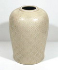 VERKOCHT IN AFTERSALE Marselis vaas ontwerp Nils Thorsson ca.1950 uitvoering Aluminia / Denemarken 