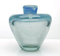  Unica vaas X 1656 met blauwe ingesloten kleurpoeders ontwerp A.D.Copier 1946 uitvoering Leerdam 