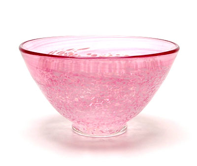  Glass bowl with pink spickle-motive design Matthew Larwood ca.1995 executed by the JamFactory Adelaide Australie 