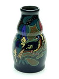  Earthenware vase model no.10 with polychrome floral decoration and bird design W.H.van Norden ca.1920 executed by Eskaf Steenwijk / the Netherlands 