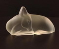  Frosted pressed glass sculpture of Deer design Lucienne Bloch 1934 executed by Leerdam / the Netherlands 