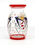  Clear glass vase with enamel painted decorations design executed by A.J.van Kooten the Netherlands ca.1930 