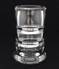  Clear glass Unica vase form blown with horizontal lines design Floris Meydam 1971 executed by master-glassblower Leendert van der Linden Leerdam / the Netherlands 