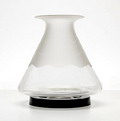  Half-frosted clear glass vase on black glass stand design A.D.Copier 1928 executed by Leerdam / the Netherlands 