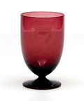  Small purple beaker with decoration of Maria with Child design Dom Gregorius de Wit A.D.Copier 1928 executed by Leerdam / the Netherlands 