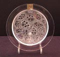 Glass year-plate Sous de l'argent Silver pennies executed by Lalique France 1974 