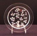  Glass year-plate Lis de Vallée Lily of the Valley executed by Lalique France ca.1975 